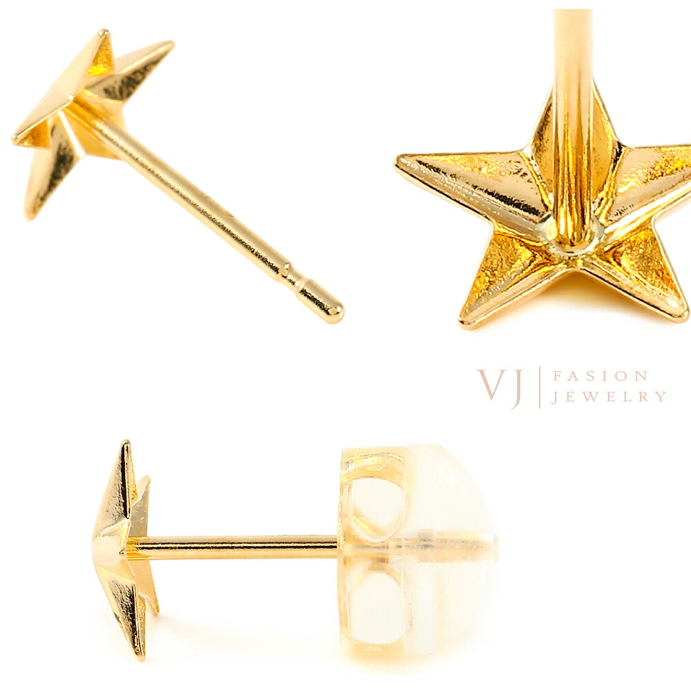 18金 メンズ ピアス 18k イエローゴールド「インフレーション スター