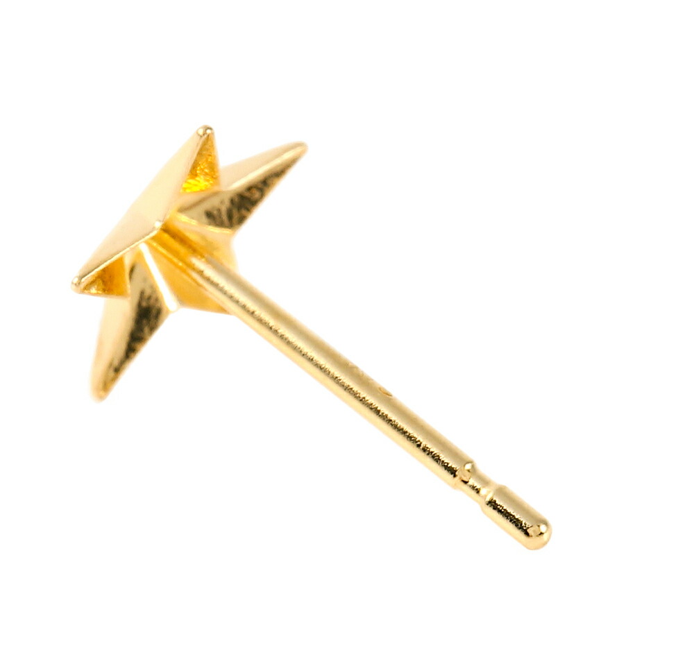 【商談中】18金　スターピアス　片耳用 18金 メンズ ピアス 18k イエローゴールド「インフレーション スター