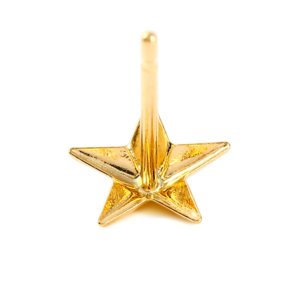 18金 メンズ ピアス 18k イエローゴールド「インフレーション スター