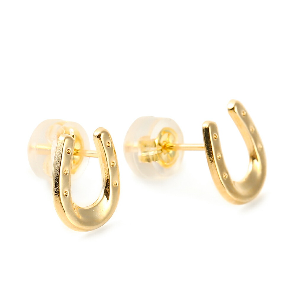 18金 メンズ ピアス イエローゴールド 18k「Killian ホース