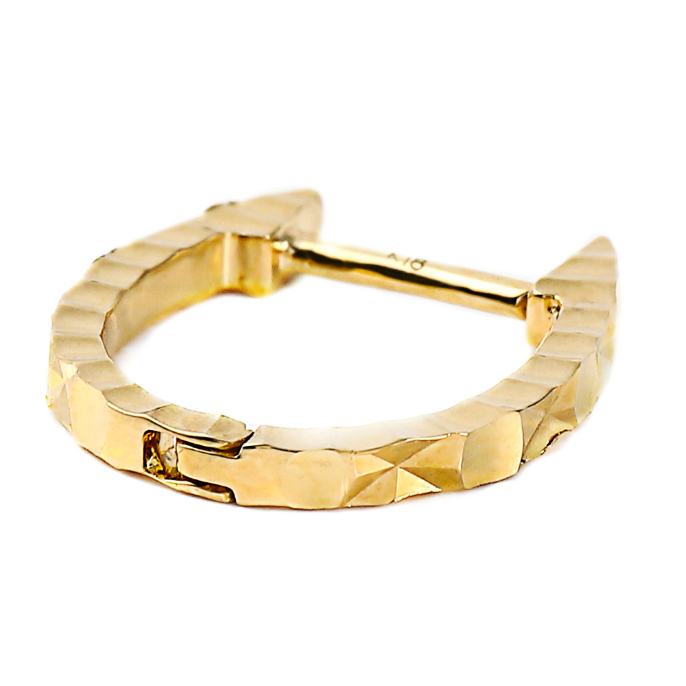 18金 メンズ ピアス 中折れ 18k イエローゴールド ダイヤモンド