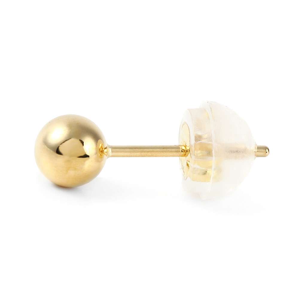 18金 メンズ ピアス 18k イエローゴールド 「Keller ボール 4mm