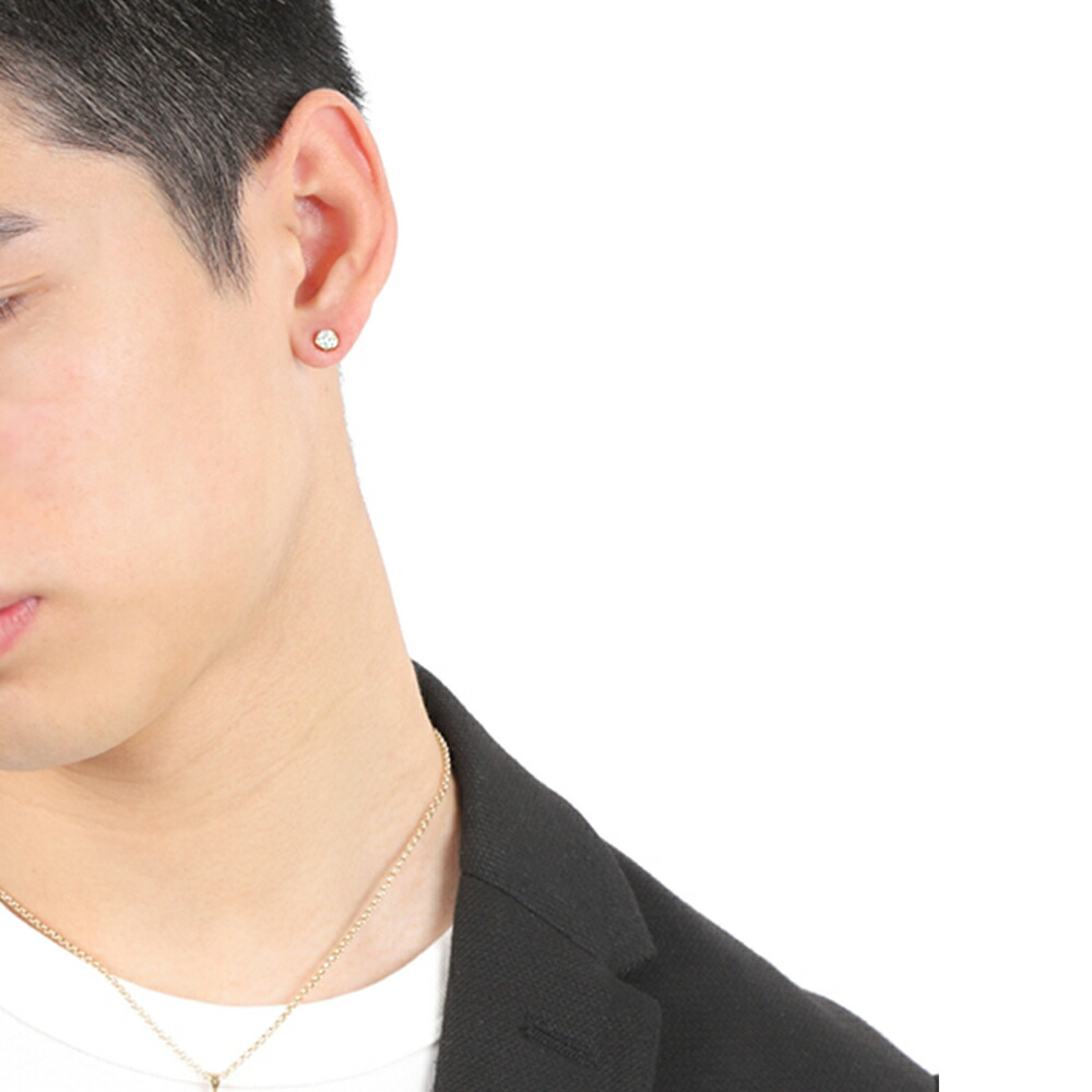 18金 メンズ ピアス ダイヤモンド 18k イエローゴールド 「ラウンド Jerome スタッズ 」※1個販売(片耳）[18k ダイヤ ジュエリー  シンプル おしゃれ ] : VALUABLEヤフーショップ - 通販 - Yahoo!ショッピング