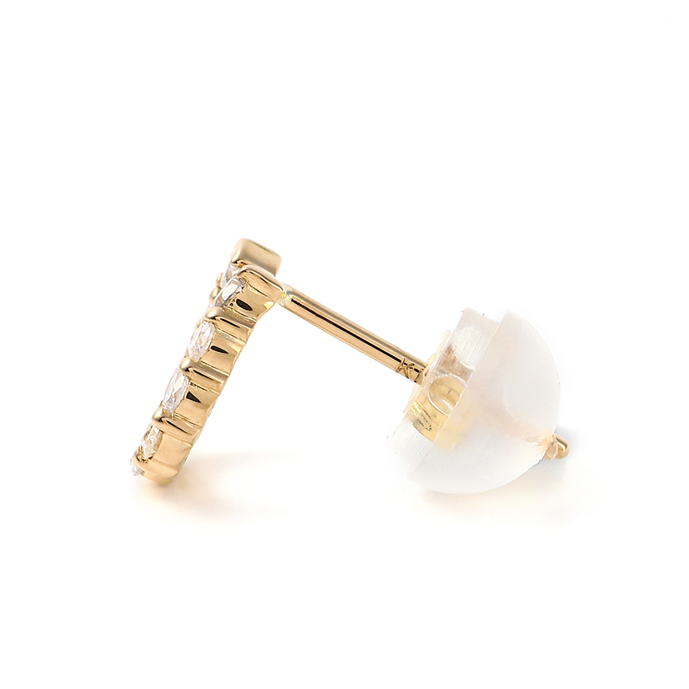 18金 メンズ ピアス ダイヤモンド 18k イエローゴールド