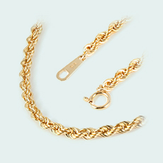 18金 メンズ ネックレス イエローゴールド 18k 「Kiki Hollow チェーン
