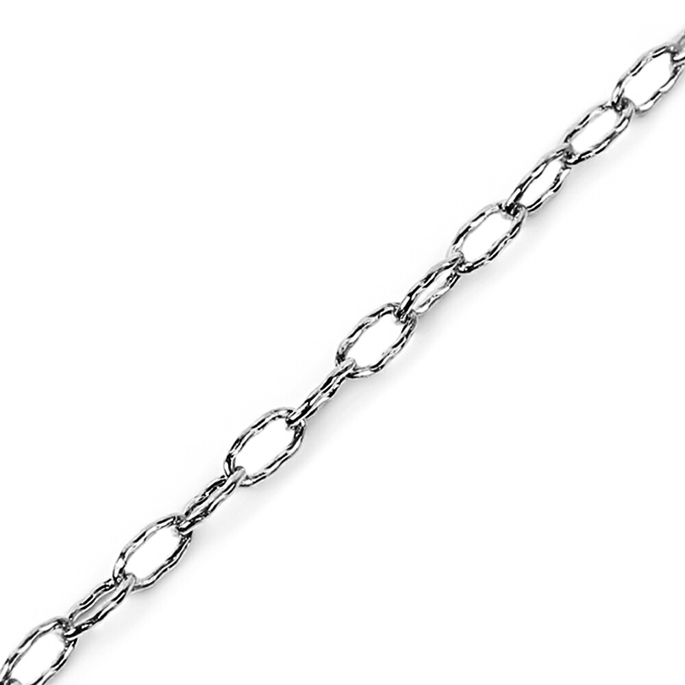 18金 メンズ ネックレス 18k ホワイトゴールド マリブ チェーン 1.7mm 幅 50cm [ツイスト k18 ジュエリー 小豆 アメリカ 細 アズキ ブランド 1.5mm 2mm 10k ]の画像