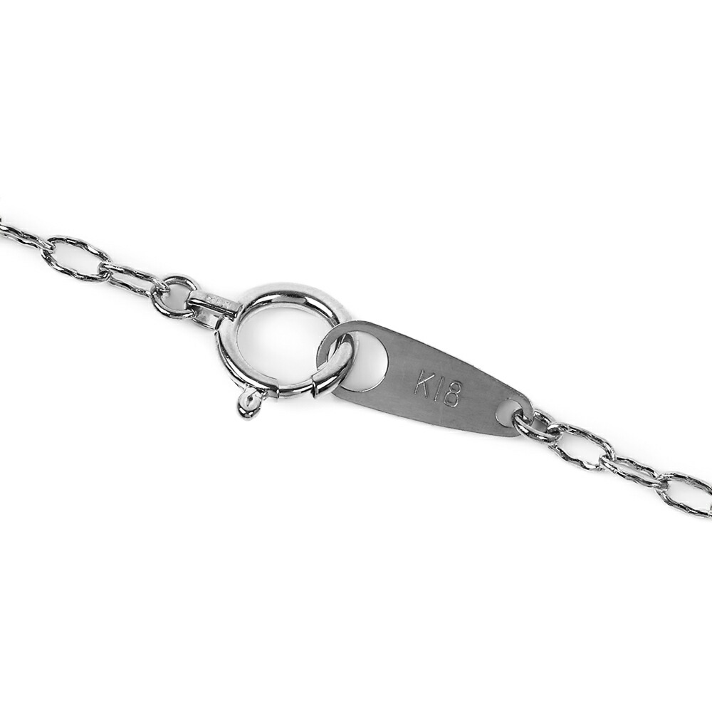 18金 メンズ ネックレス 18k ホワイトゴールド マリブ チェーン 1.7mm 幅 50cm [ツイスト k18 ジュエリー 小豆 アメリカ 細 アズキ ブランド 1.5mm 2mm 10k ]の画像