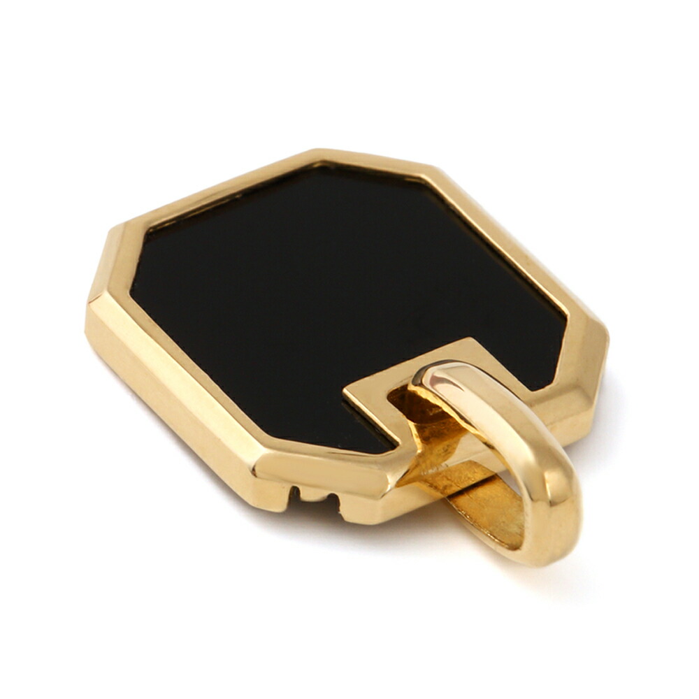 VJ【ブイジェイ】 18金 メンズ ネックレス 18k イエローゴールド オニキス ナンバー8 ドッグタグ ペンダント ロール チェーンセット【Aセット】※長さ45cm.50cmの画像