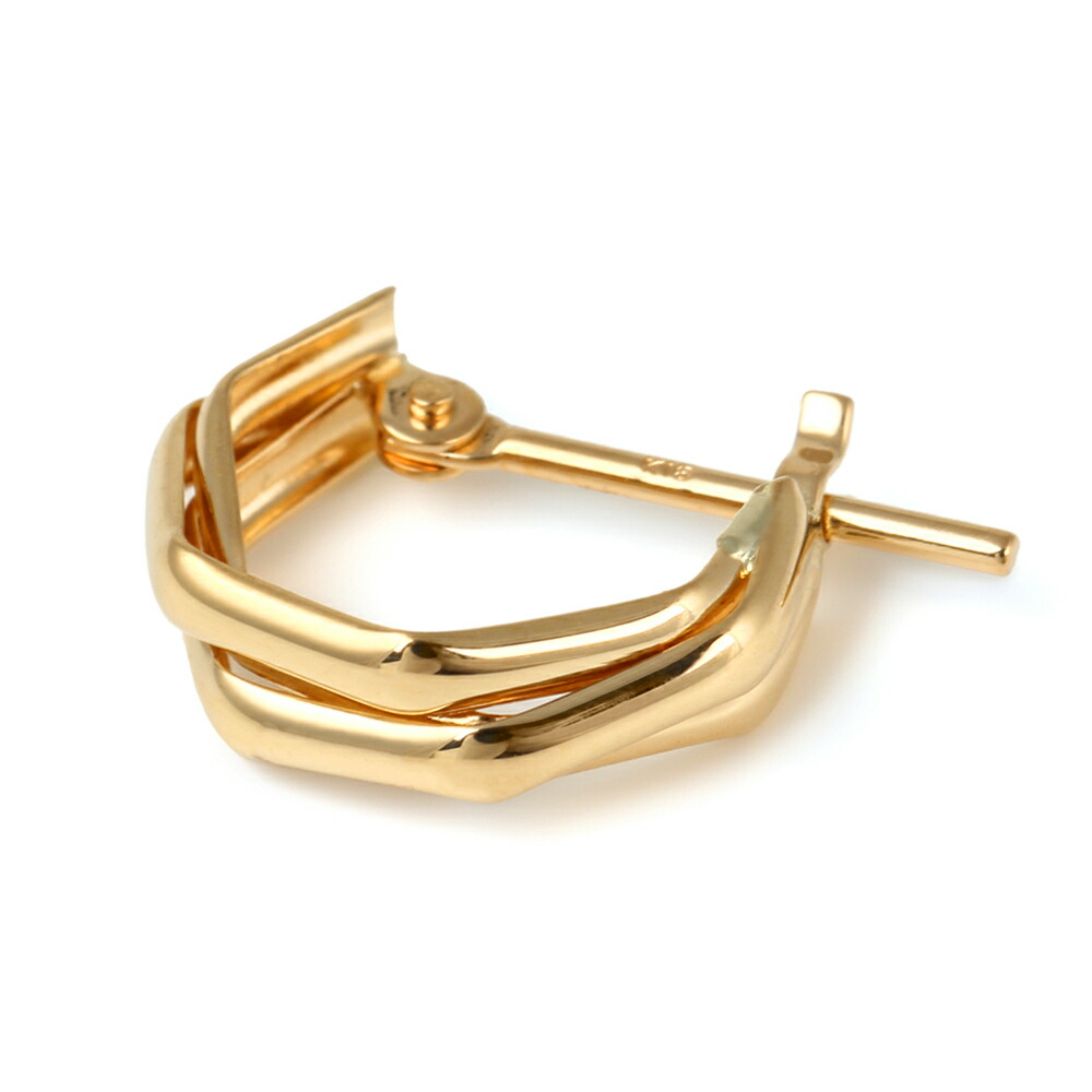18金 メンズ ピアス 18k レディース フープ イエローゴールド
