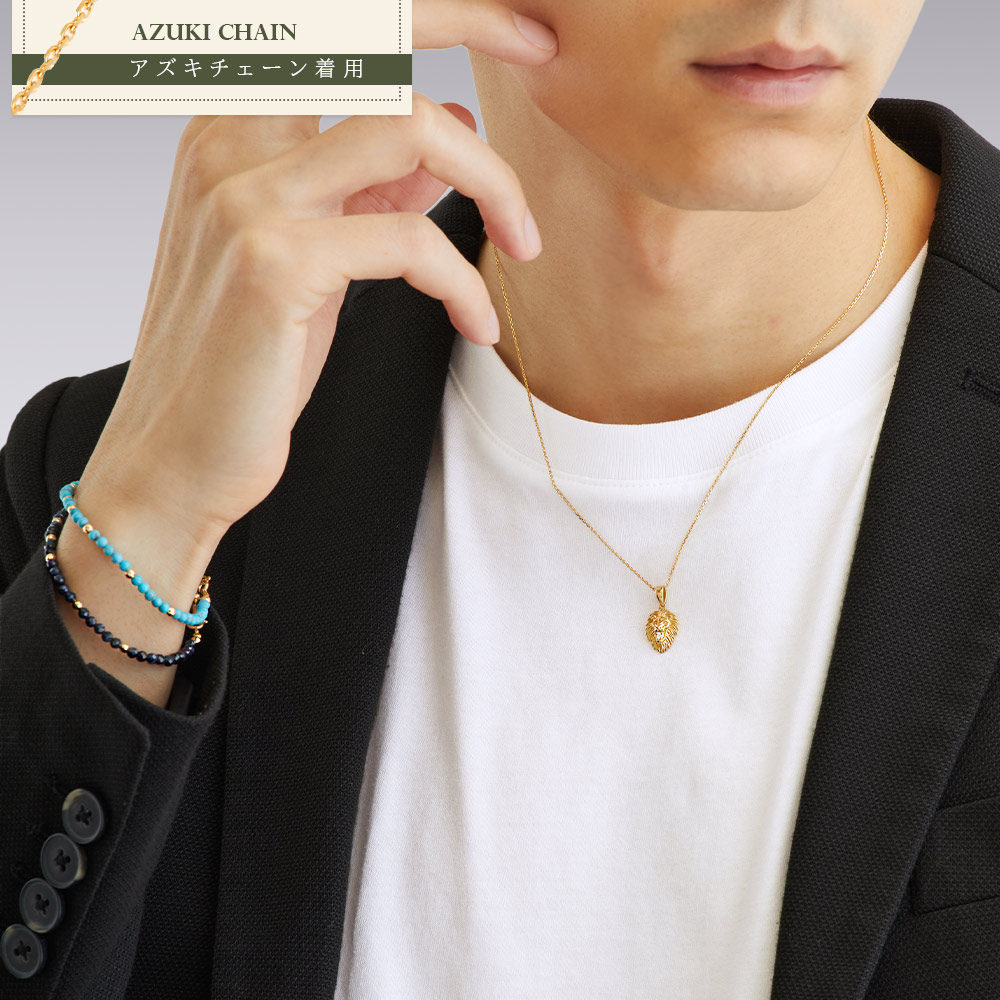 メンズ ネックレス 18K イエローゴールド ダイヤモンド 「Ice Lion