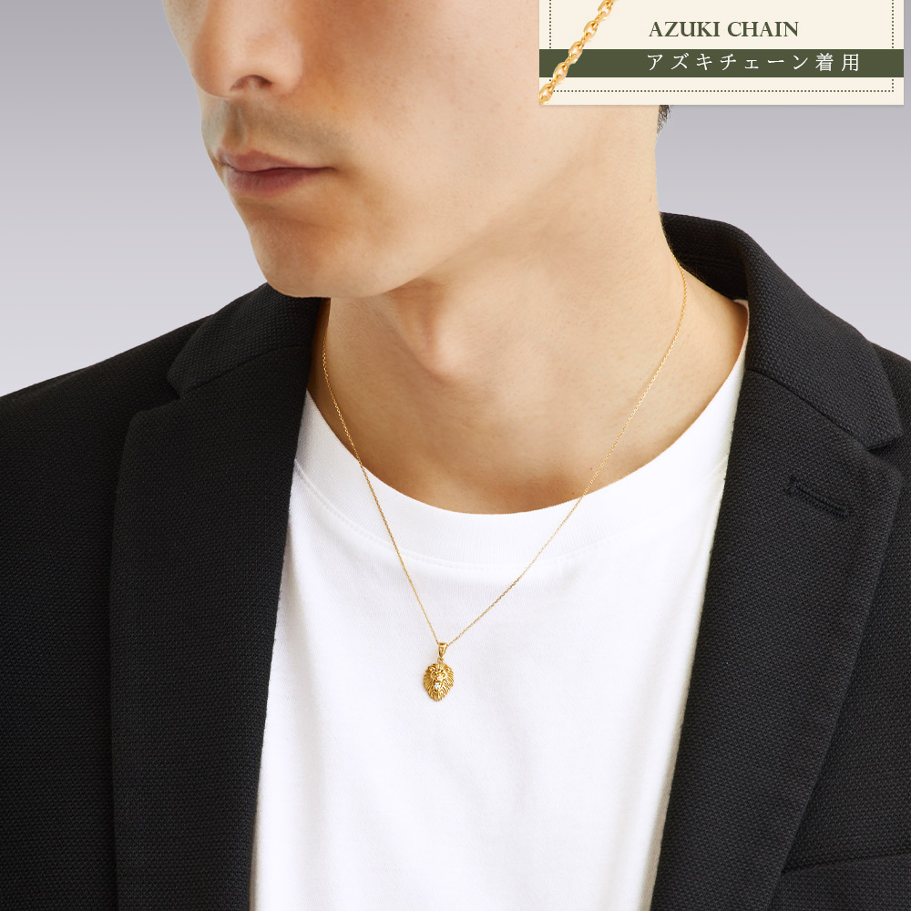 メンズ ネックレス 18K イエローゴールド ダイヤモンド 「Ice Lion