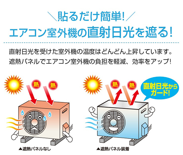 エアコン室外機遮熱パネル貼付式 2台分/室外機カバー 日よけ カバー アルミ シール シート/ :osts2932:調理器具・便利雑貨のバリュー通販  - 通販 - Yahoo!ショッピング