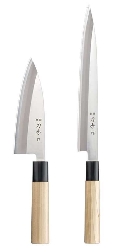 日本製 出刃包丁・刺身包丁 2本セット 刀秀 左利き用(F370373)/初心者