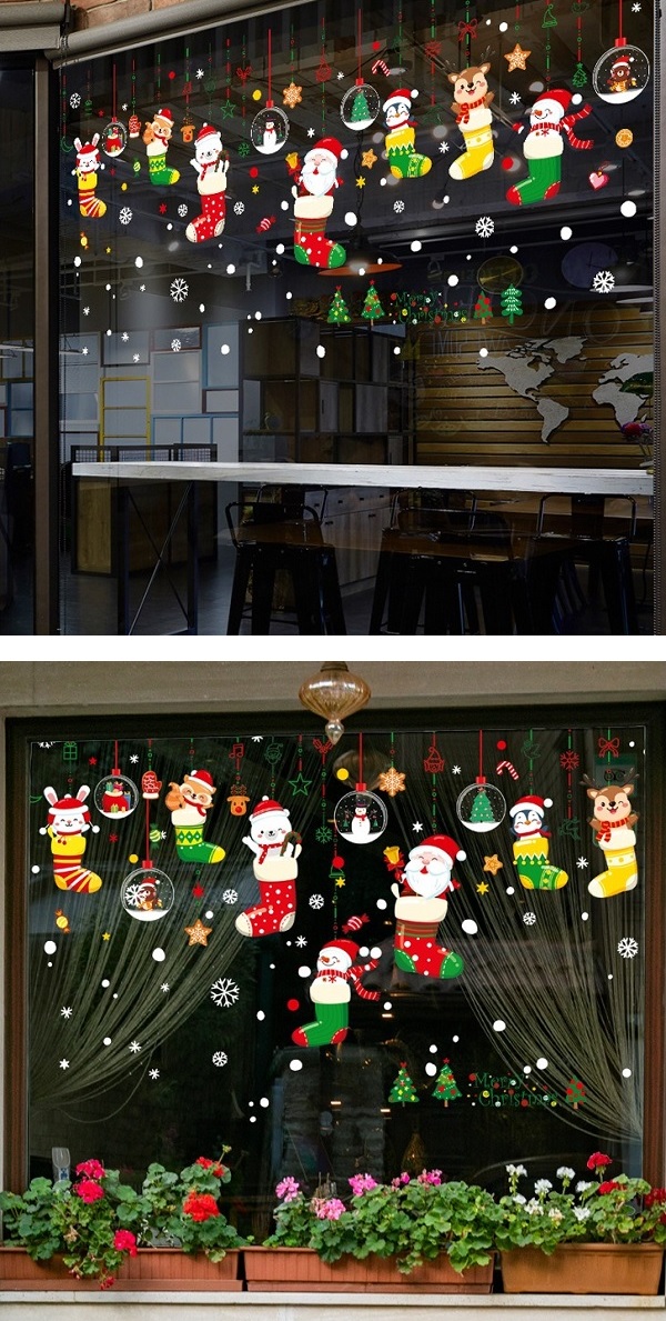 ウォールステッカー クリスマス ウィンドウ クリスマスツリー おしゃれ