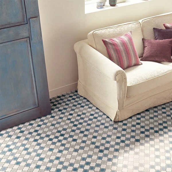 特大サイズ 9畳分 新品クッションフロア レトロ タイル柄 リフォーム