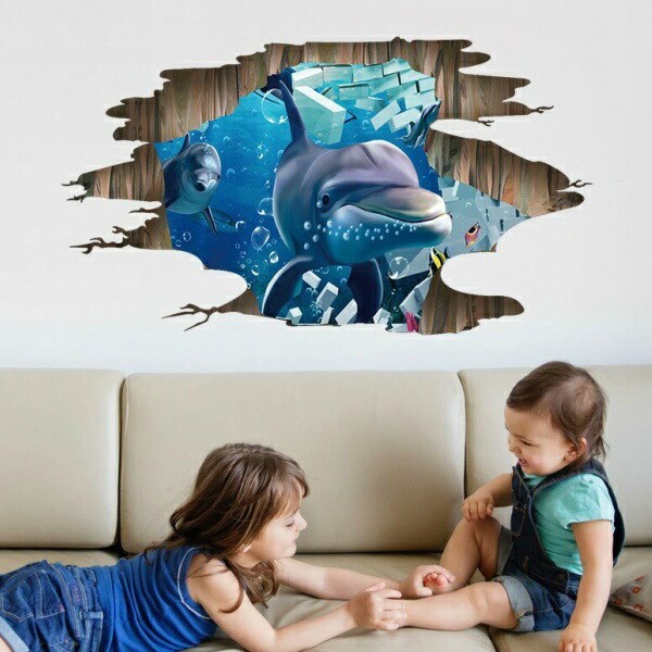 ウォールステッカー 動物 子供部屋 イルカ 男の子 女の子 魚 海