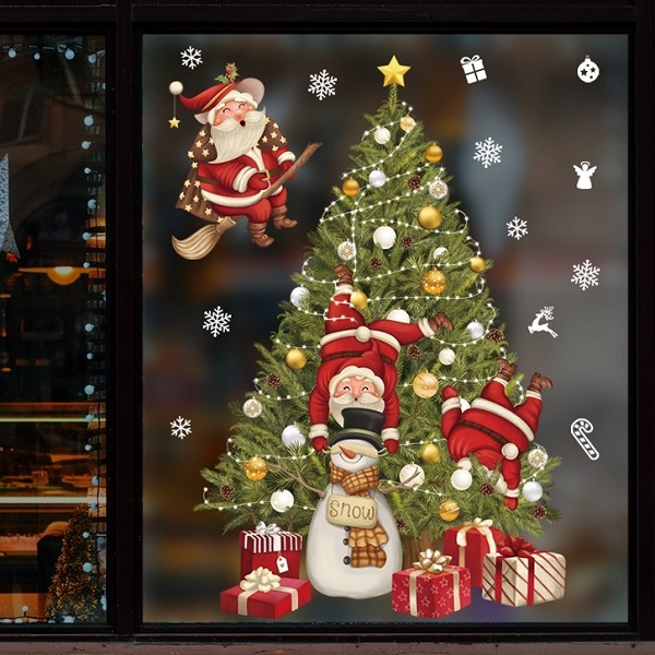 売買 Color クリスマスステッカー装飾窓ガラスドアステッカークリスタルデカールスノーフレークサンタエルククリスマスツリー クリスマス静電 ステッカースノーフレークエルクセットドアウィンドウガラスs Ciudaddelmaizslp Gob Mx