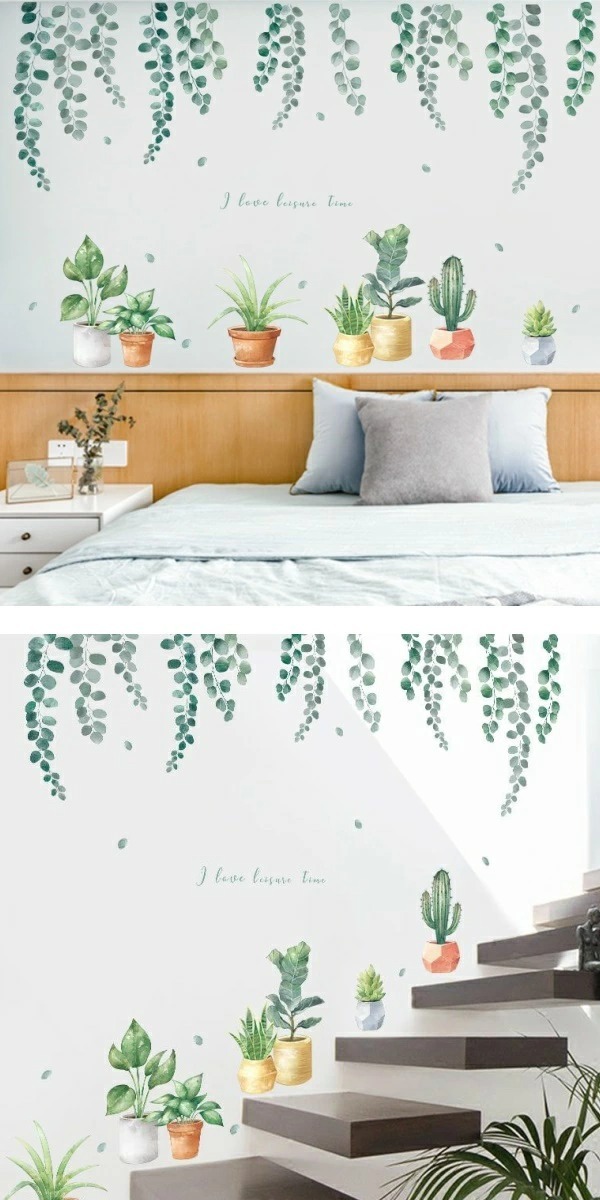 ウォールステッカー新作 観葉植物ボタニカル多肉植物DIY壁紙フォトジェニック
