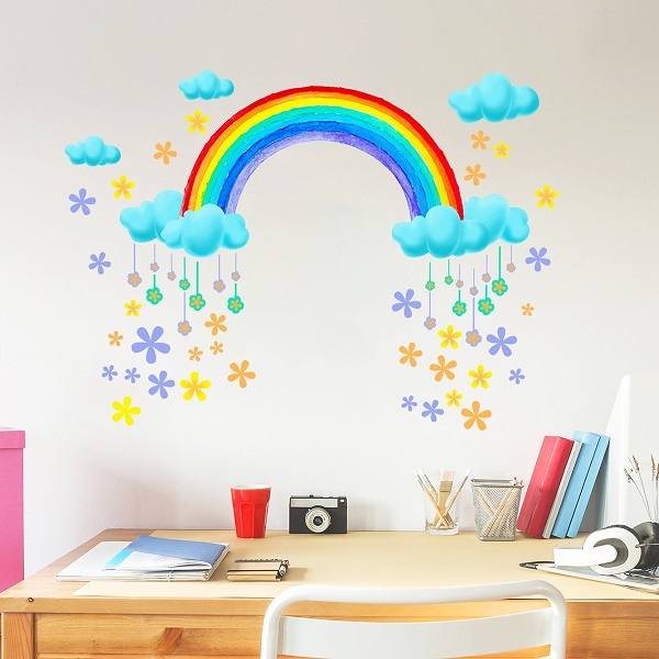Amazon.com: Yanxi Home Decor Large Rainbow Wall Sticker Kids
