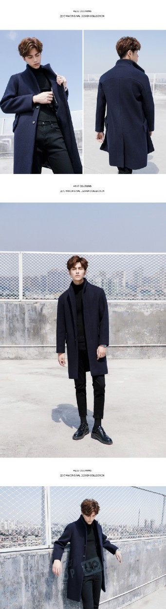 立襟コート 青年 韓国風 ゆったり コート メンズ 評判 カジュアル かっこいい 中長タイプ 2色 オシャレ