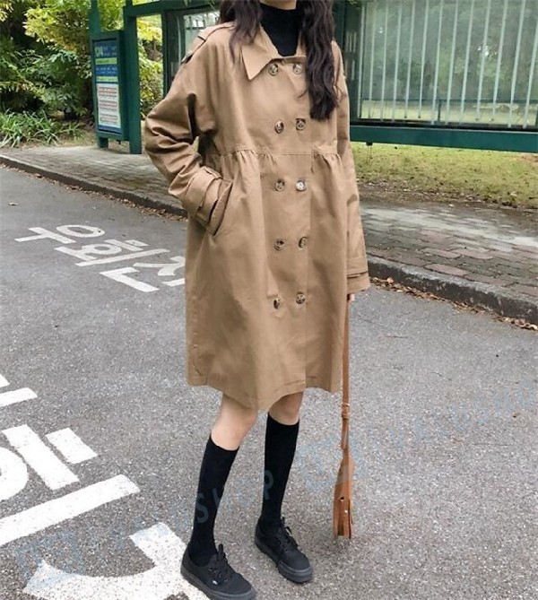 スプリングコート レディース 新色追加して再販 トレンチコート ロング コート 春コート 可愛い 19 お洒落
