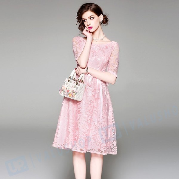 ワンピース 大きいサイズ 半袖 膝丈 レディース ワンピースフレアワンピース 18春夏新作 爆売りセール開催中 ロング丈 花柄 結婚式