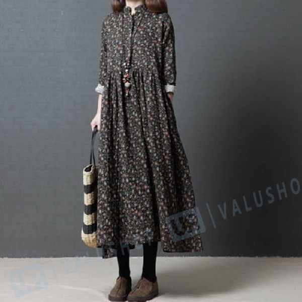 マキシワンピース リゾート フレア 大きいサイズ レディース 長袖 春夏 Aライン 16新作 お気に入 ワンピース フレアワンピース ロング