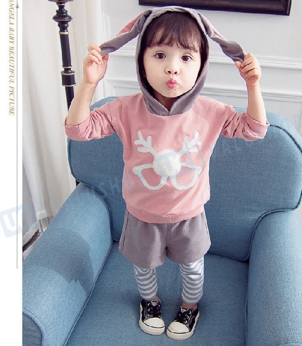 韓国子供服 キッズ セット 長袖 可愛い 子供 シンプル 女の子 ストライプ柄パンツ 春 2点セット 秋 セットアップ ふるさと割