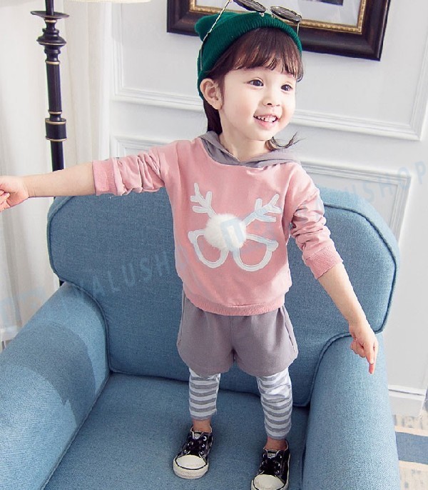 韓国子供服 キッズ セット 長袖 可愛い 子供 シンプル 女の子 ストライプ柄パンツ 春 2点セット 秋 セットアップ ふるさと割