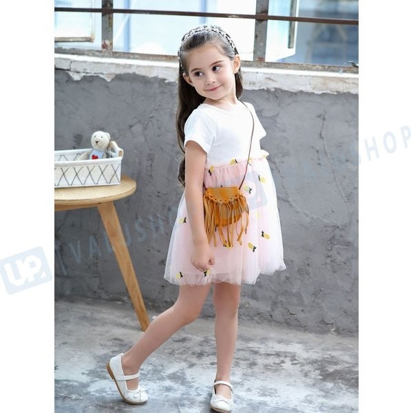 フォーマル ワンピース 国内送料無料 女の子 結婚式 レース 韓国子供服 発表会 キッズ 夏着 90 半袖 子供用 140cm パイナップル柄 130 1 100 110