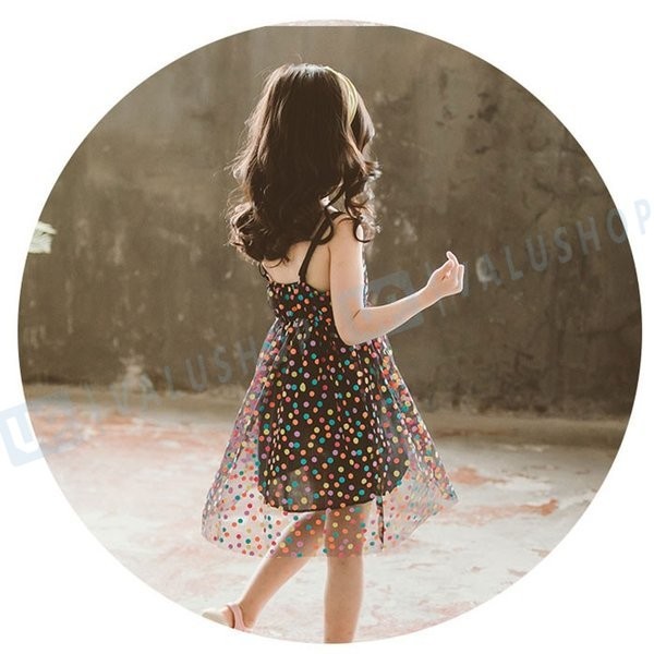 韓国子供服 夏服 ワンピース スリングワンピース 女の子 夏着 虹色ドット柄 可愛い オシャ 140 160cm 130 キッズ ブラック 激安 超特価 110 ホワイト 150 1