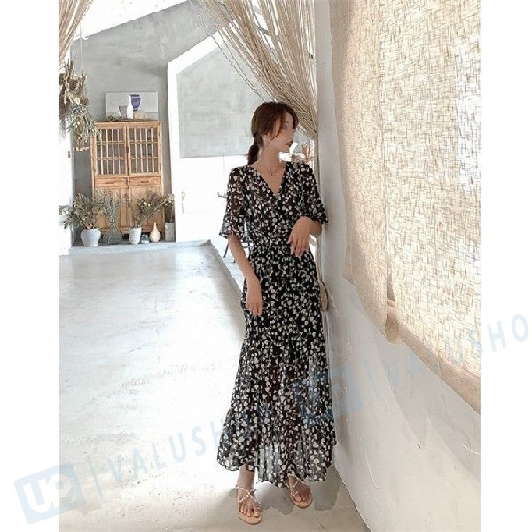 ワンピース レディース 40代 マキシワンピース 花柄 春夏 きれいめ膝丈 情熱セール 大きいサイズ 半袖 通勤 お出かけ ワンピース上品 30代 大人