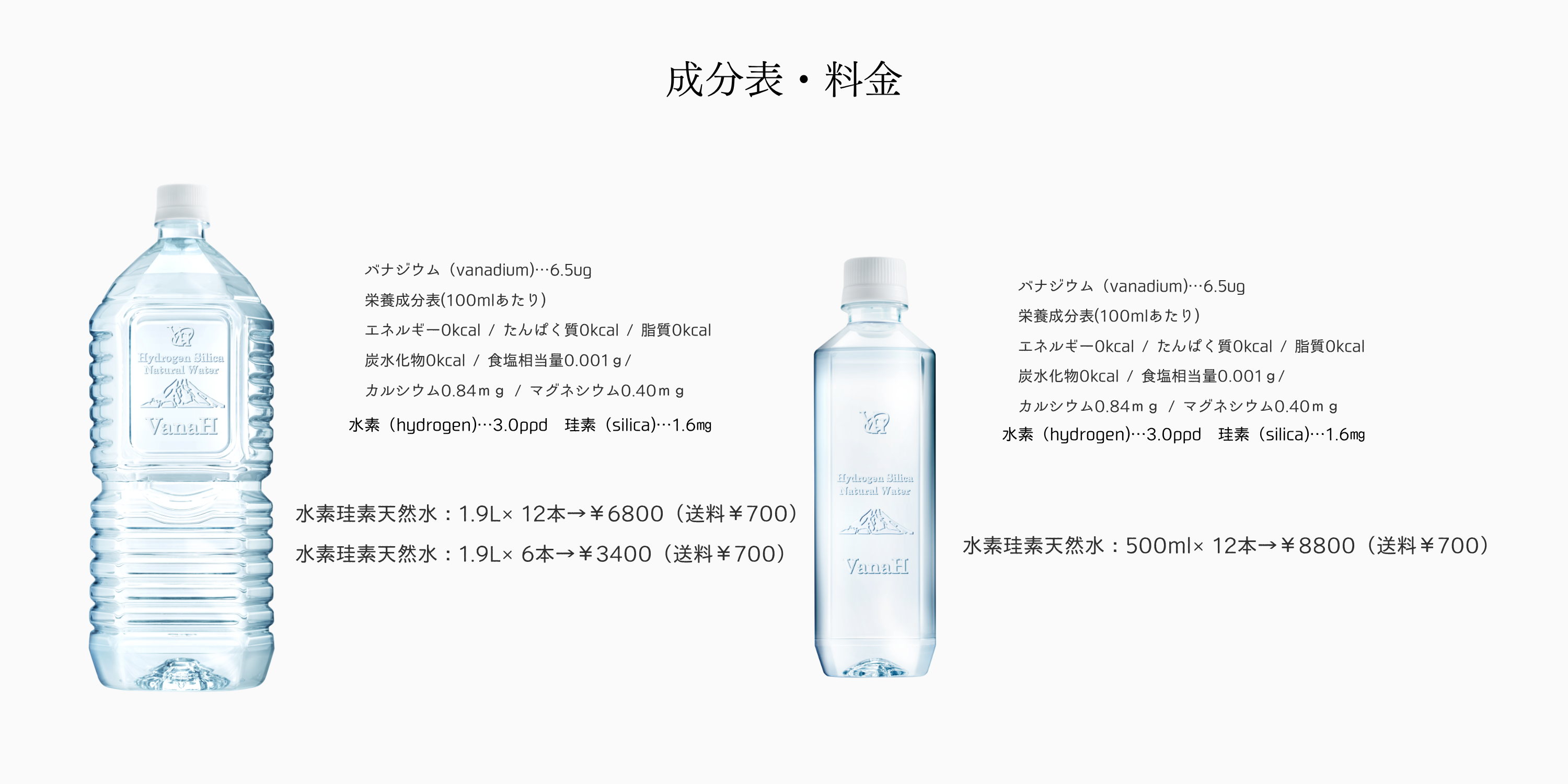水素水 水素 珪素 天然水 富士山 水 VanaH 500ml×24本入り : 水素珪素