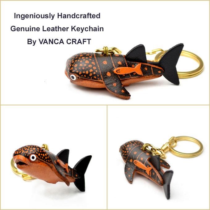 本革製キーホルダー ジンベエザメ バンカクラフト 革物語 VANCA