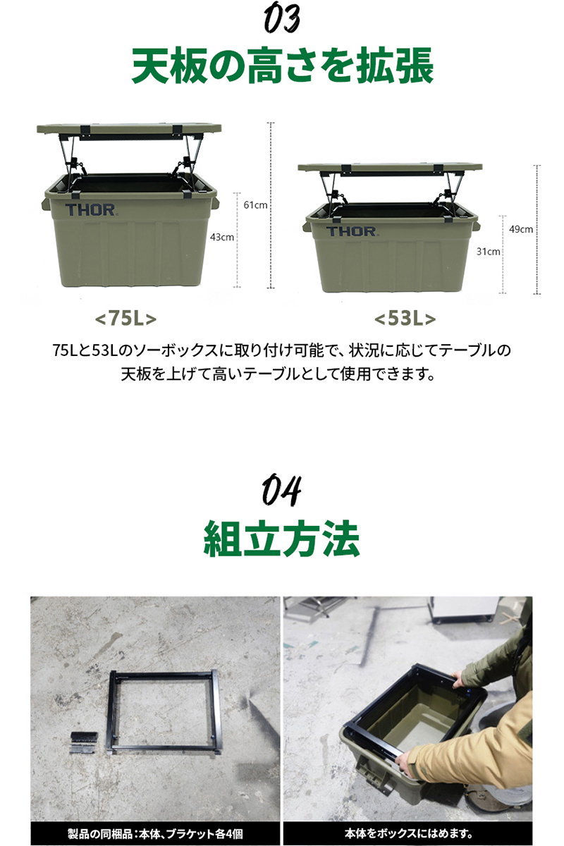 thorコンテナ75L/53L対応】windswaves ソーボックス リフトアップ