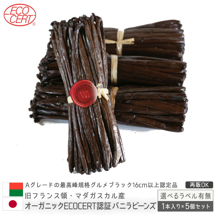 最高級 Sグレード バニラビーンズ 5本 【 マダガスカル産