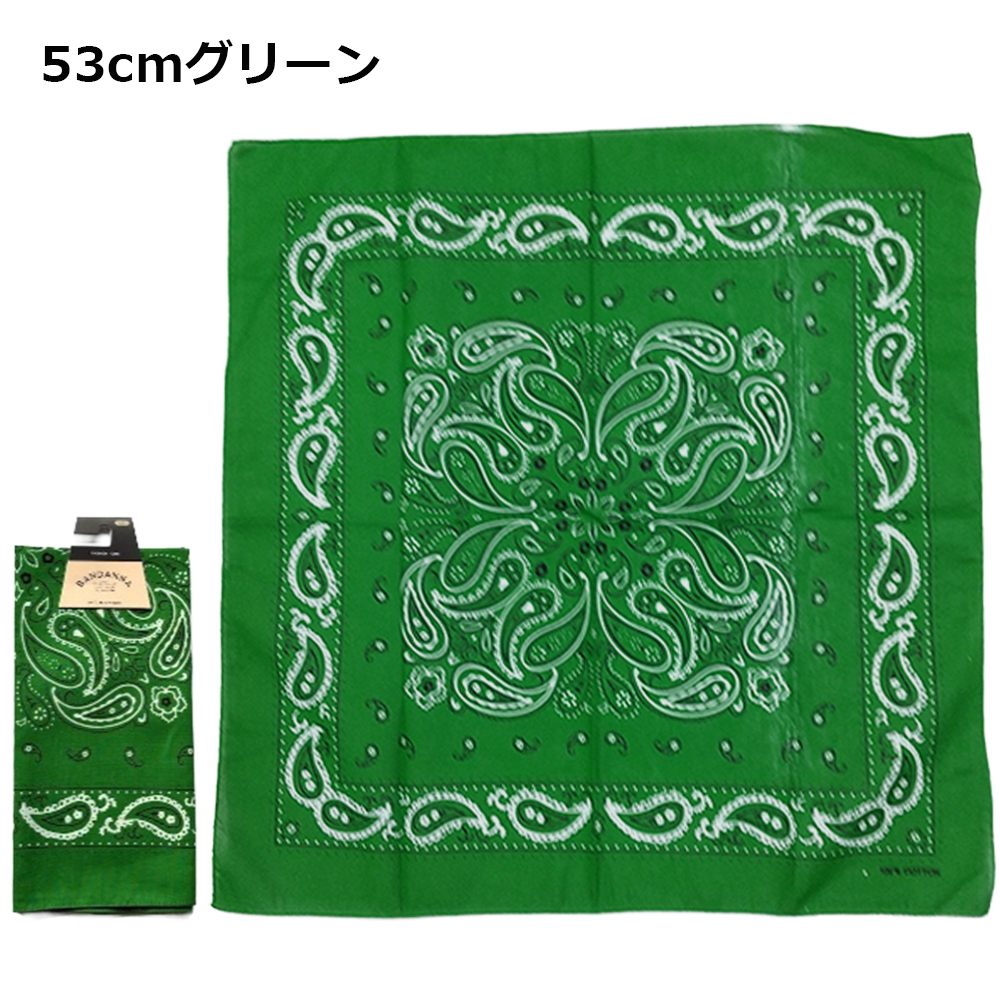 バンダナ 50cm 55cm ペイズリー 迷彩 柄 綿100% | ランチクロス 三角巾