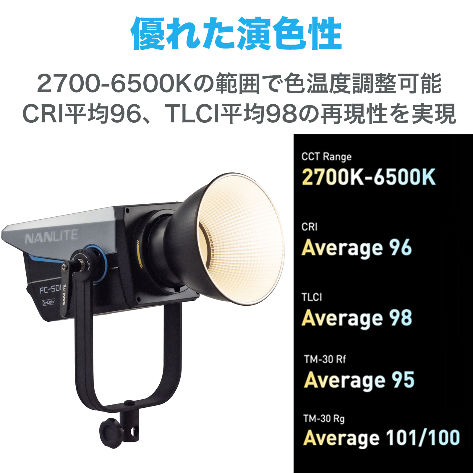 NANLITE FC-300B 撮影用ライト 350W 高出力 2700-6500K CRI平均96 TLCI平均98 バイカラー スタジオライト  アプリ操作 ボーエンズマウント ケース付き 国内正規品