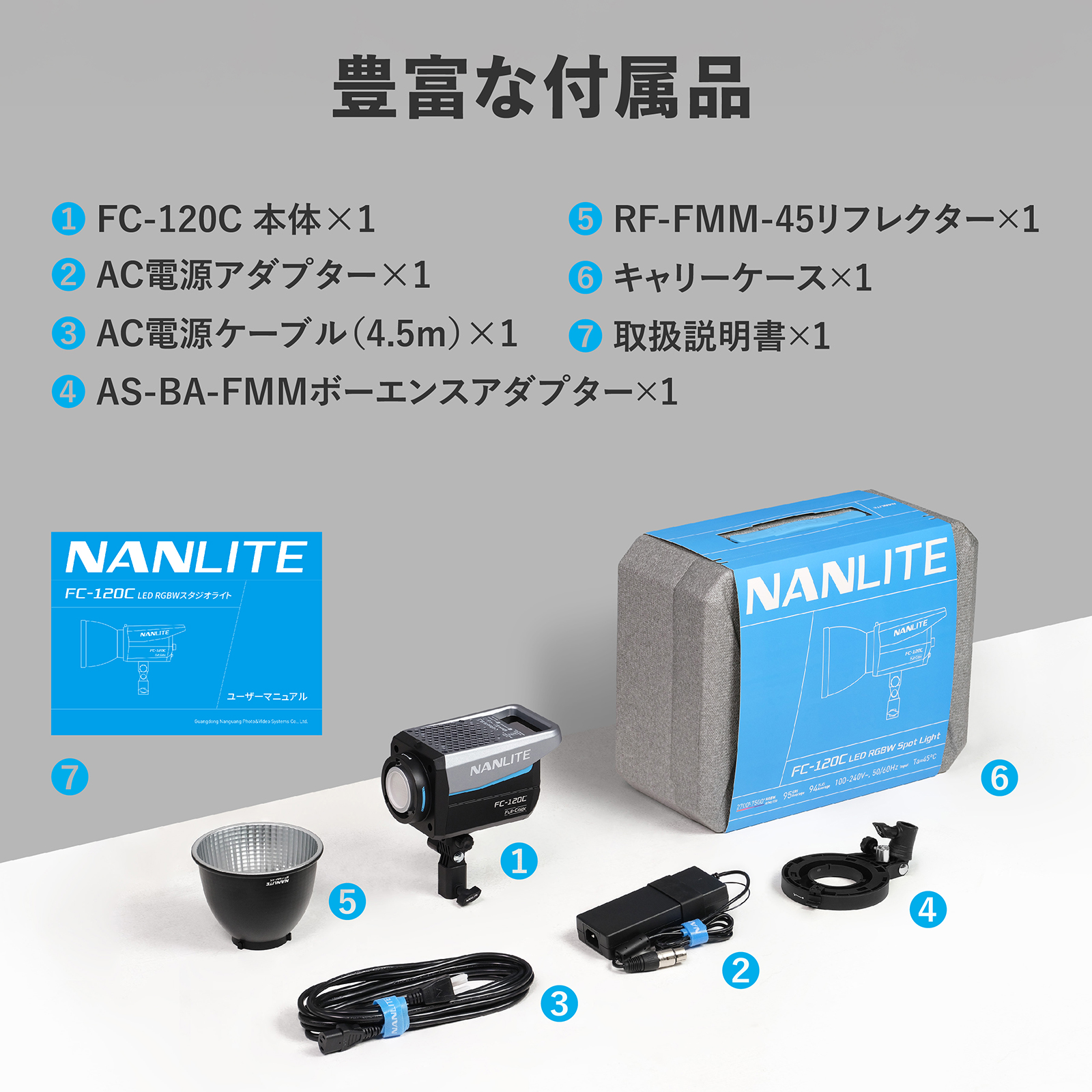 NANLITE FC-120C 撮影用ライト 出力145W LEDライト 2700-7500K(G/M±150) CRI95 フルカラーライト RGBライト 国内正規品 爆買 関連画像1