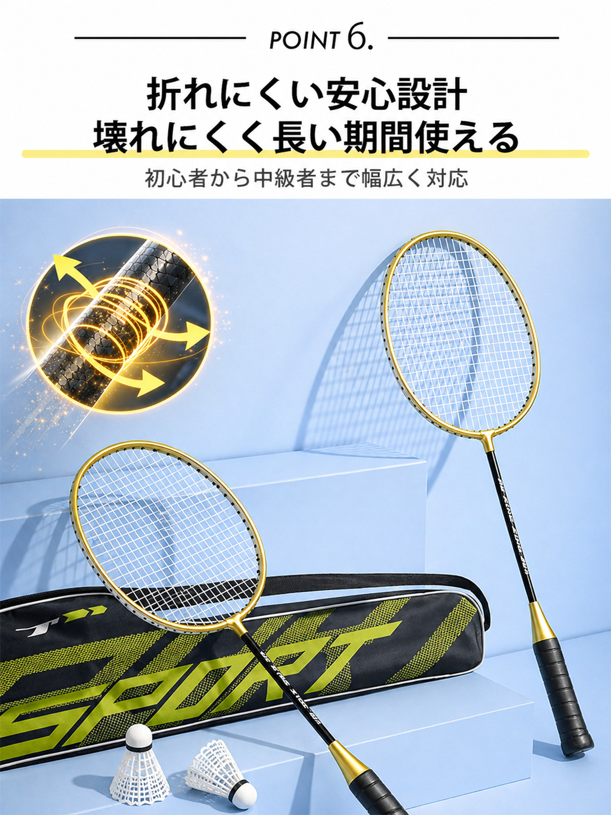 バドミントン ラケット セット 初心者 中級者 シャトル 風に強い