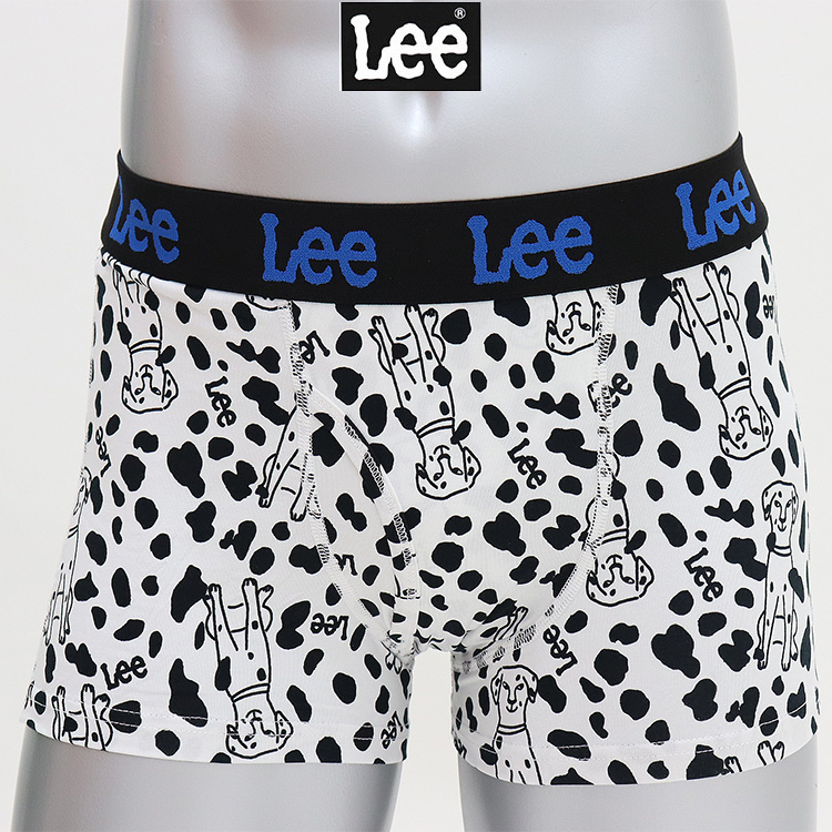 犬柄 パンツ Lee（リー） ボクサーパンツ メンズ アニマル柄 犬柄 前開き 綿