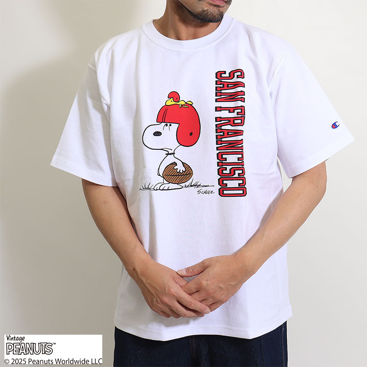 Champion(チャンピオン) リバースウィーブ ｔシャツ 半袖 スヌーピー コラボ キャラクター 父の日ギフト C3-B352 Champion Champion(チャンピオン) リバースウィーブ tシャツ