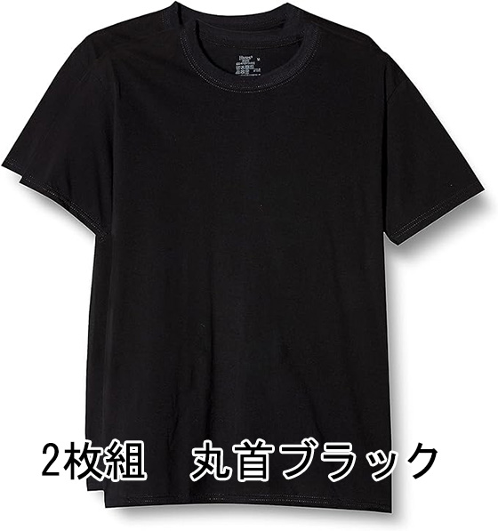 Hanes（ヘインズ） Tシャツ(2枚組) 綿100% 丸首 半袖 リングスパン