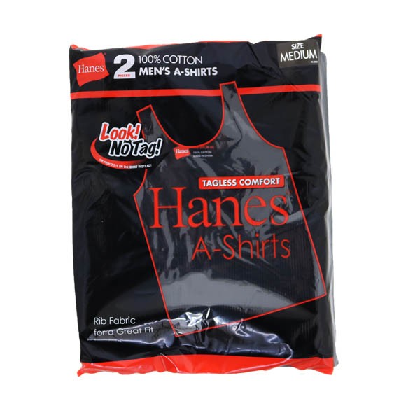 Hanes（ヘインズ） 送料無料 2枚組み 赤ラベルのタンクトップ 綿100