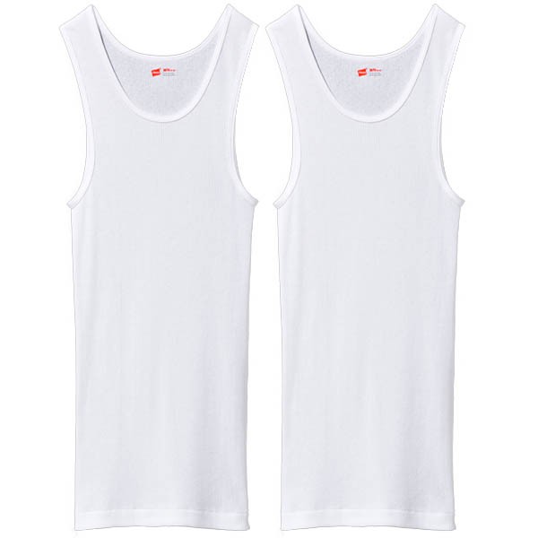 Hanes（ヘインズ） 送料無料 2枚組み 赤ラベルのタンクトップ 綿100