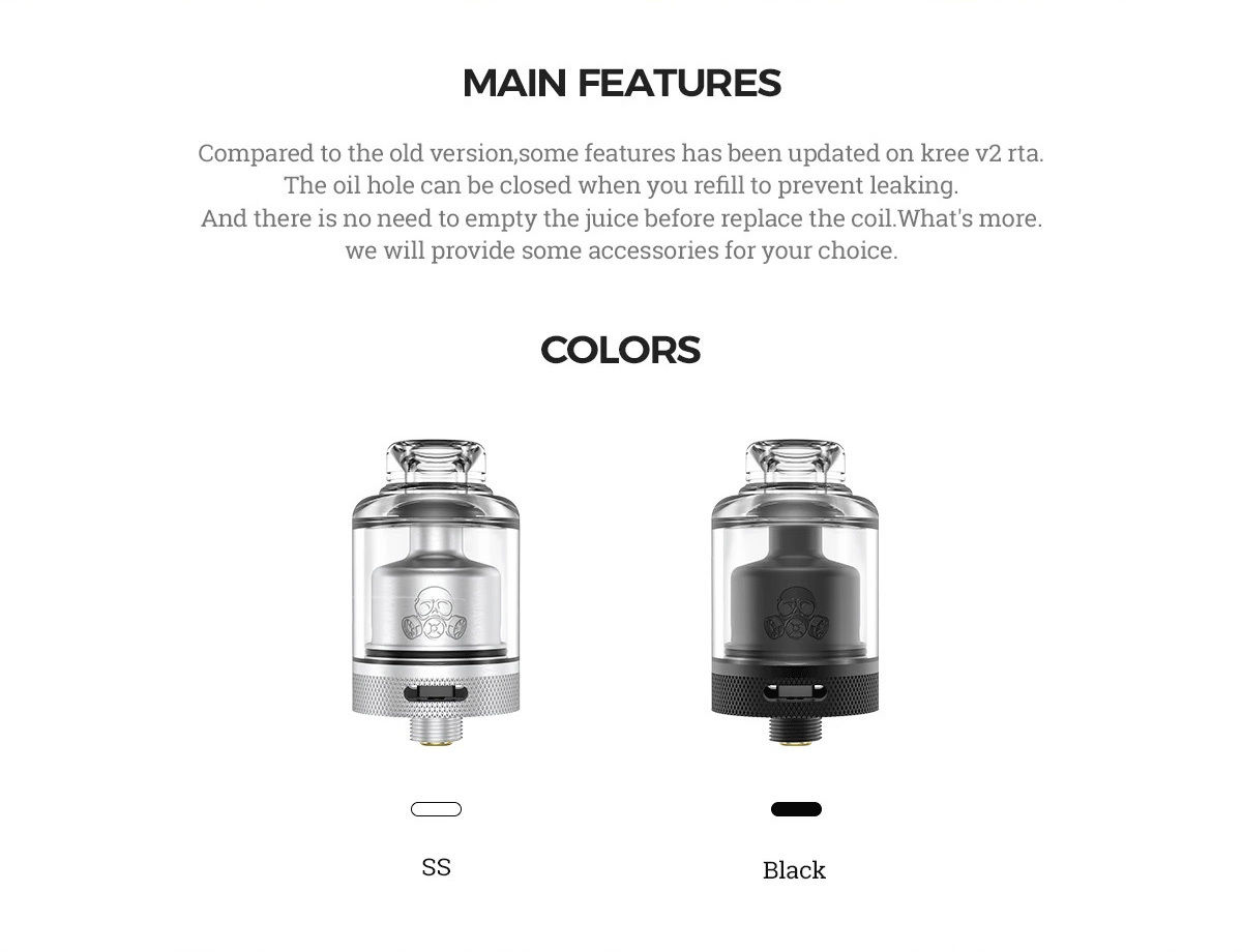 GASMODS ガスモッズ KREE V2 クリーブイツー RTA 22mm アトマイザー 
