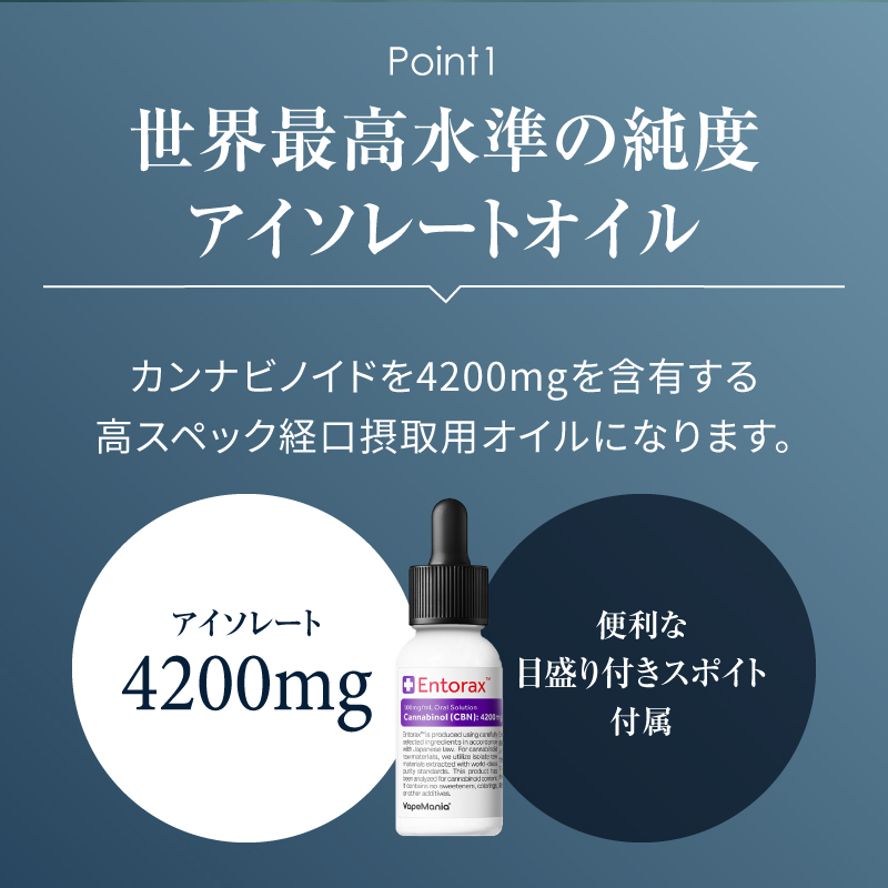 CBD CBG CBN オイル 選べる VapeMania Entorax 30ml 超高濃度オイル