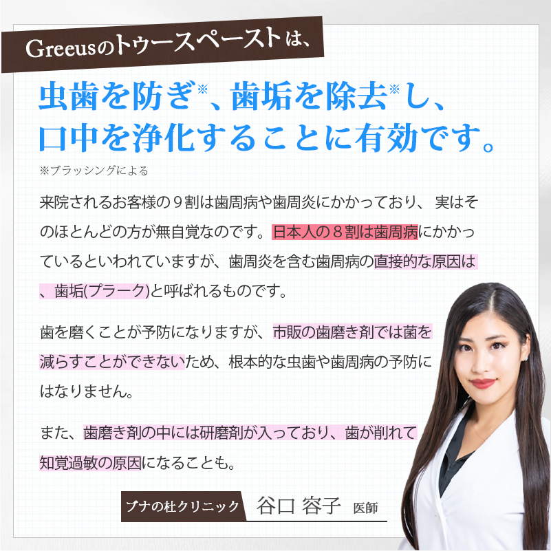 Greeus歯磨き粉 医師おすすめ