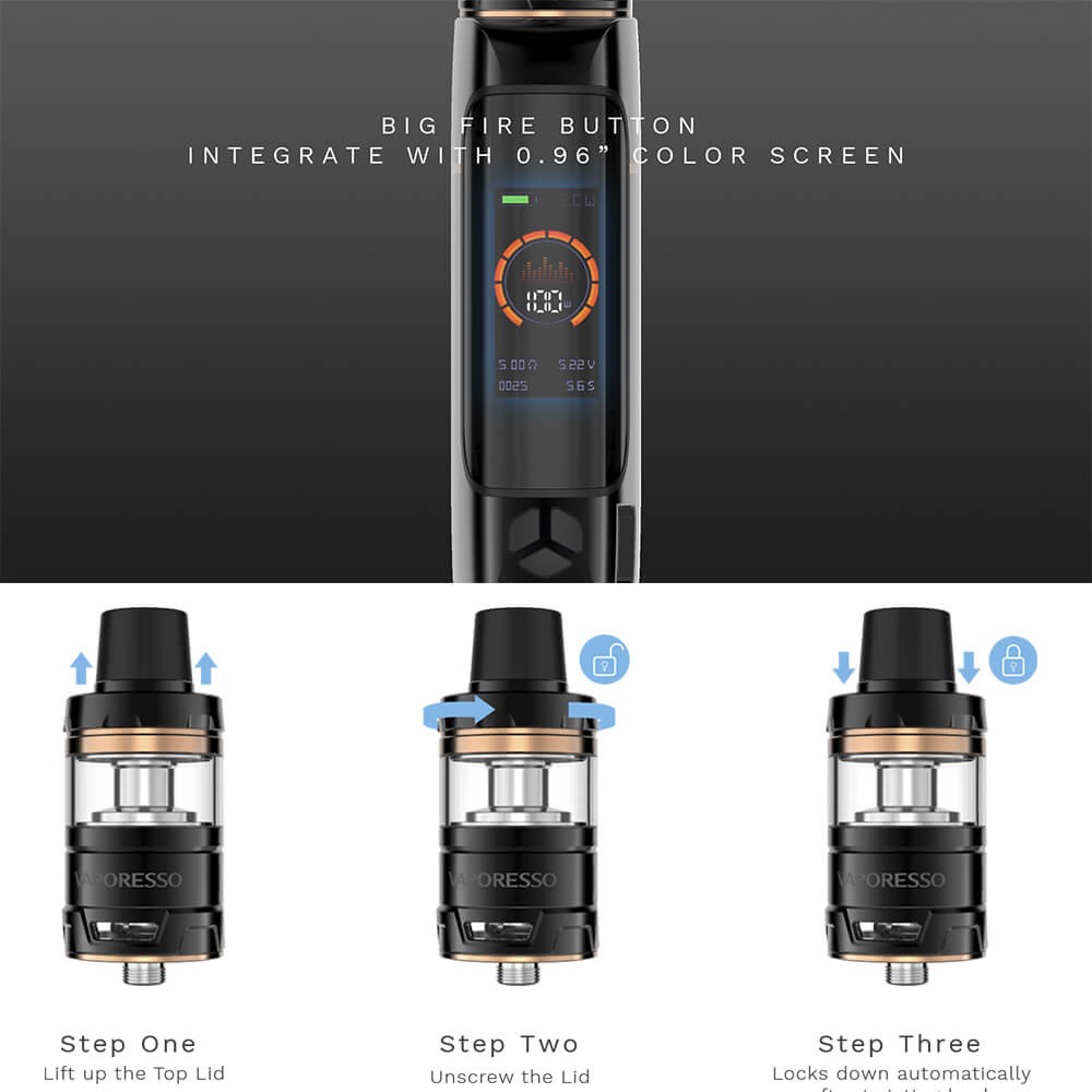 電子タバコ スターターキット 本体 Vaporesso Armour 数量限定アウトレット最安価格 Pro 100w Cascade Baby 0 96インチ画面 700 Tank