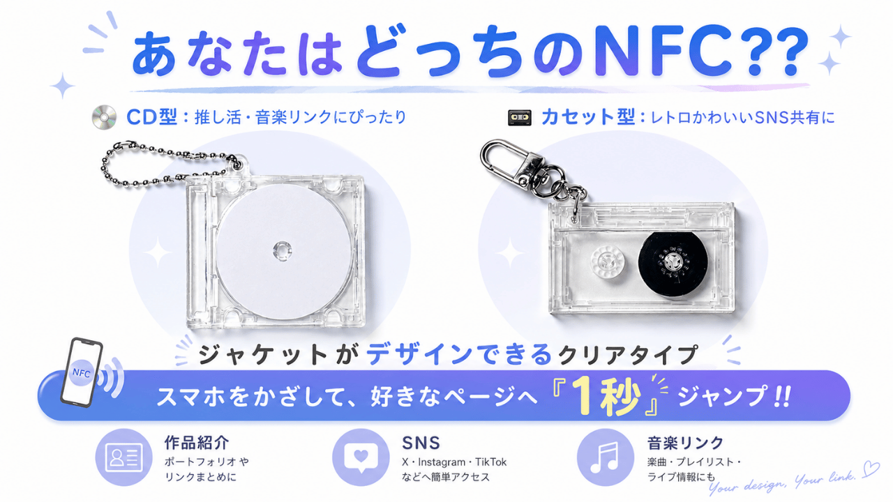 NFC CD型キーホルダー《透明ケース付き》 2個セット : Gentique - 通販